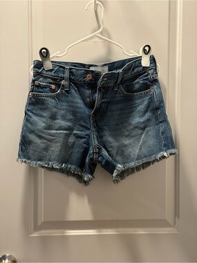 GAP Dark Blue Frayed Hem Denim Shorts